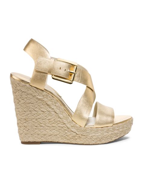 michael kors espadrilles heels|michael kors gold flat sandals.